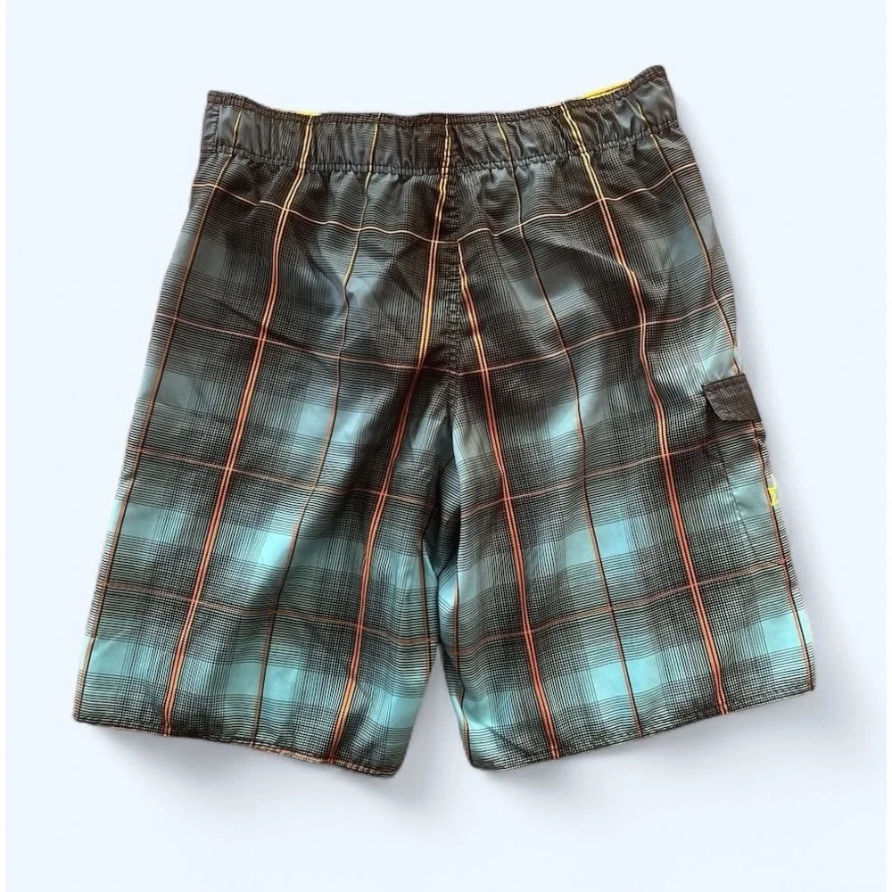 No Fear Shorts Mens LARGE Plaid Board Golf Performance Flat Front Outdoor